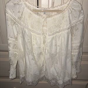 Current Air Elegant White Lace Blouse